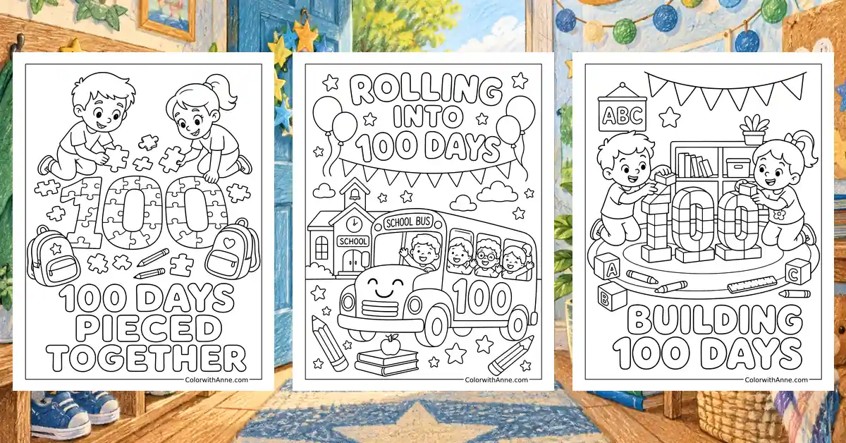 100th Day Of School Coloring Pages banner