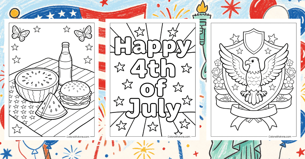 4th of July Coloring Pages Banner