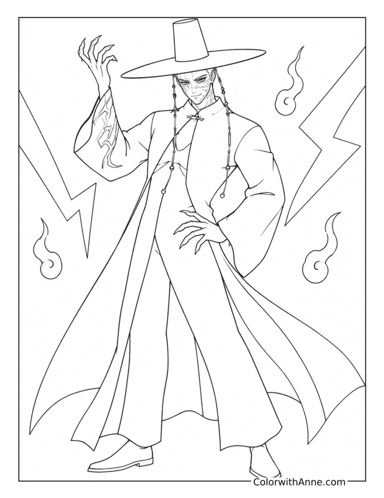 Abby Saja’s Clawed Demon Form Coloring Page