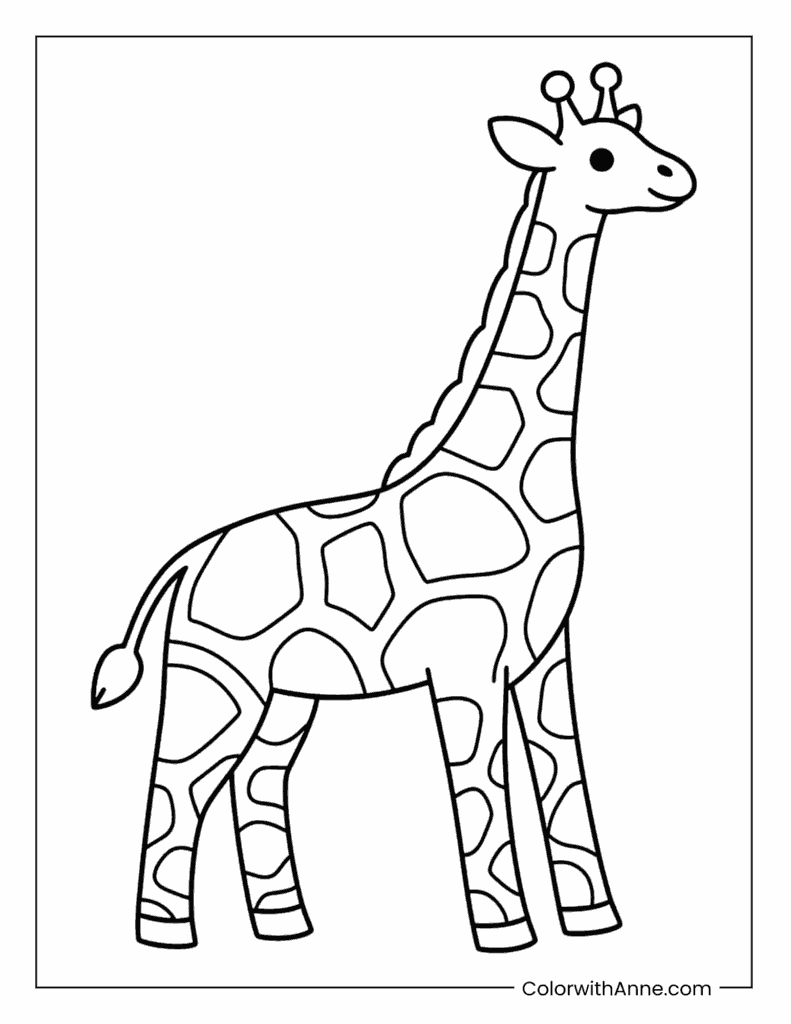 Abstract Giraffe Coloring Page
