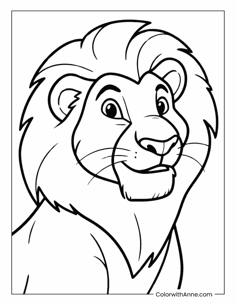 Adult Simba from the Lion King Coloring Page