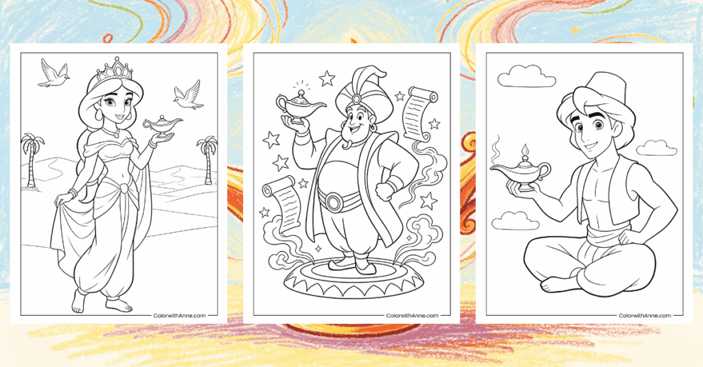 Aladdin Coloring Pages Banner