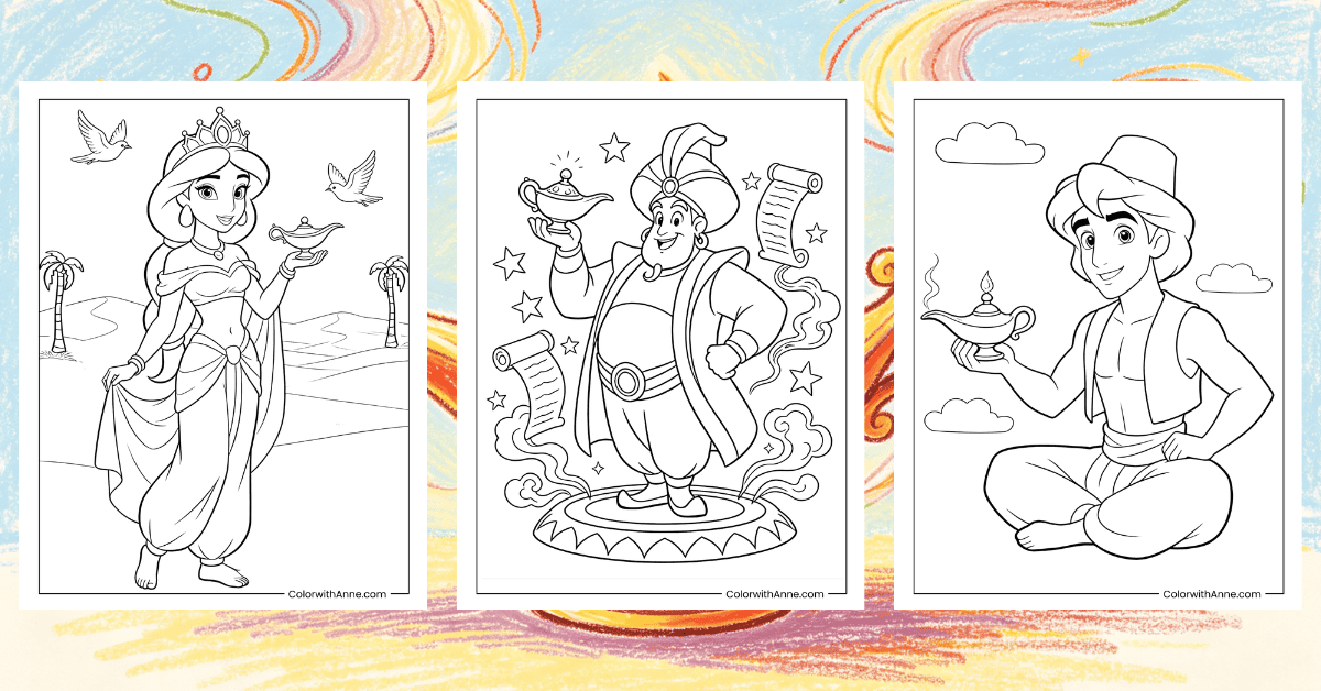 Aladin Coloring Pages Banner