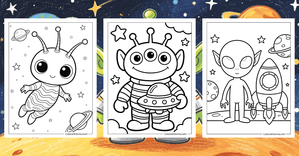 Alien Coloring Pages Banner