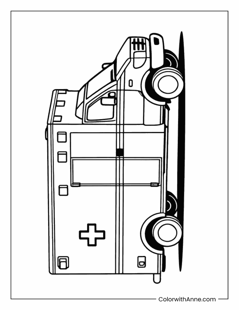 Ambulance Coloring Page