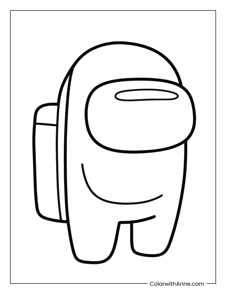 Among Us Red Crewmate Coloring Page