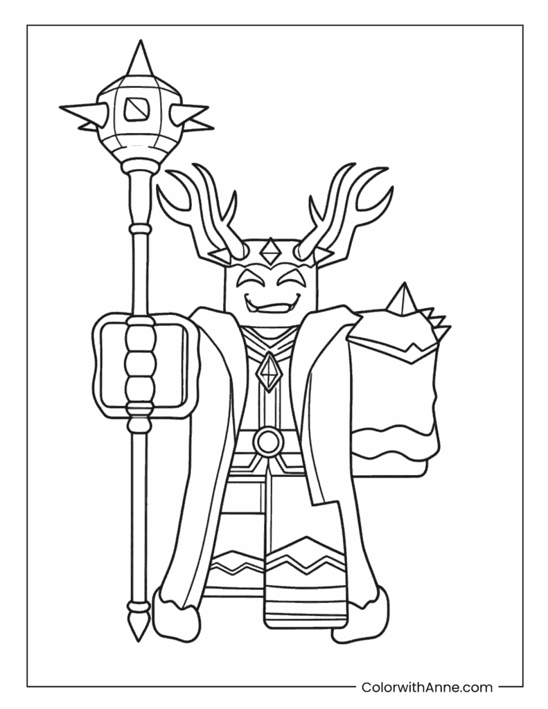 Antler King Boss Character Coloring Page