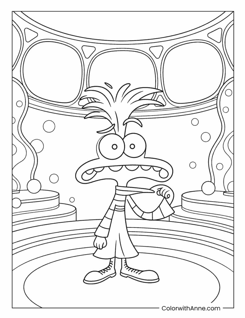 Anxiety Control Room Worry Inside Out Coloring Page