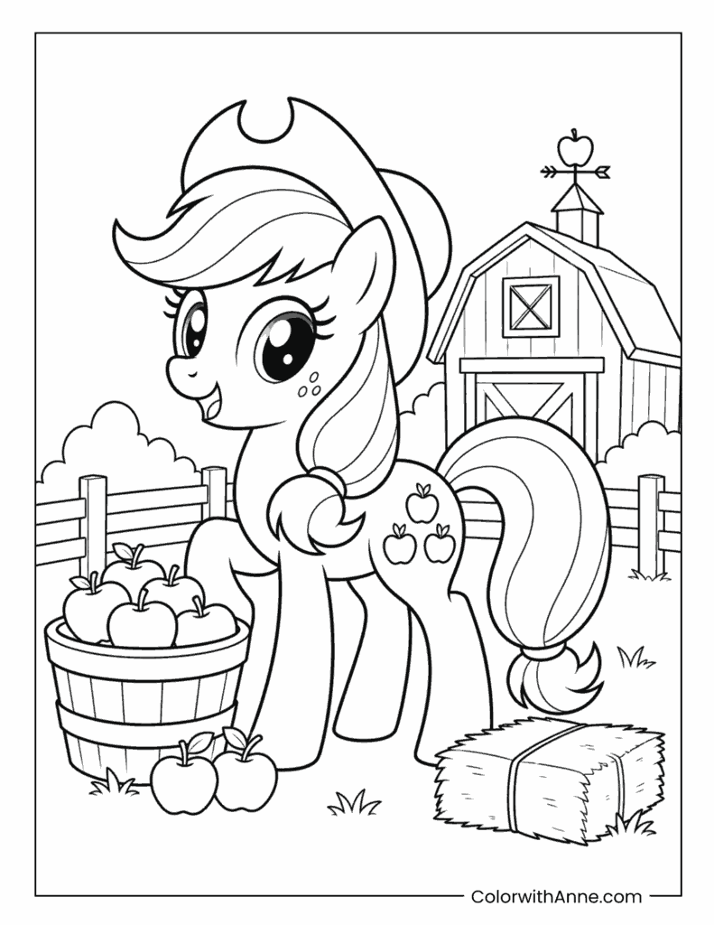 Applejack Farm Harvest My Little Pony Coloring Page