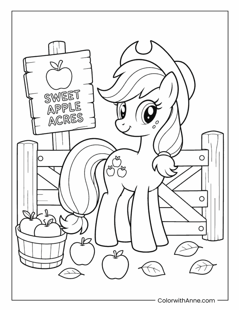 Applejack Sweet Apple Acres My Little Pony Coloring Page