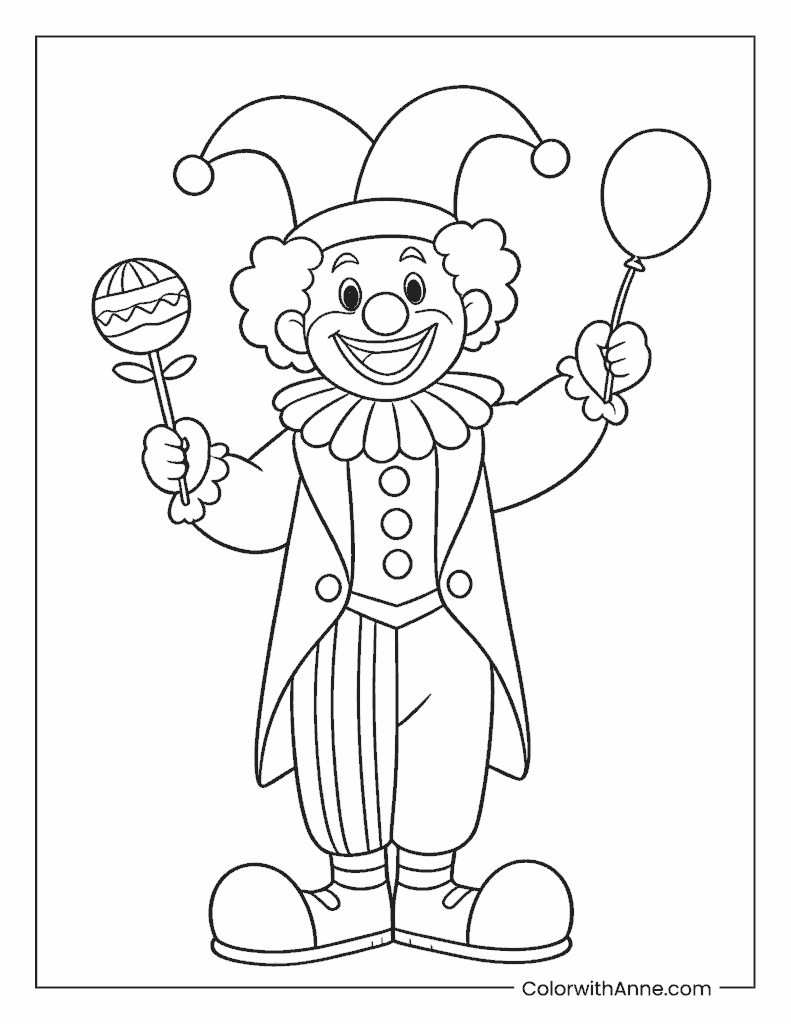 April Clown Coloring Page