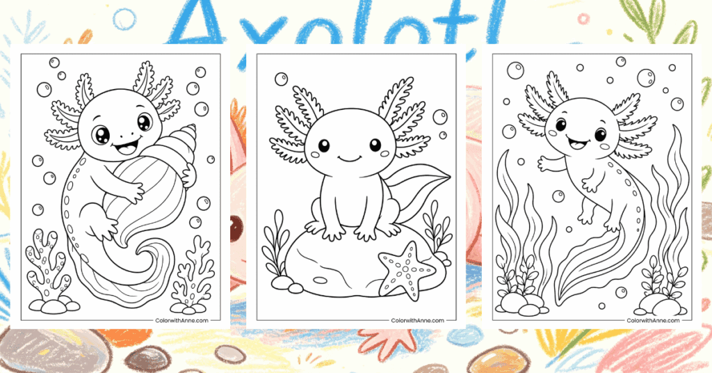 Axolotl Coloring Pages Banner