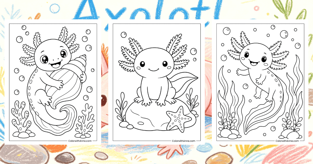 Axolotl Coloring Pages Banner