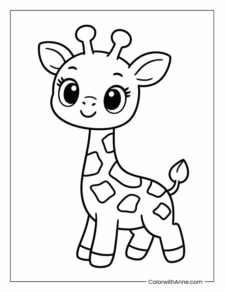 Baby Giraffe Coloring Page