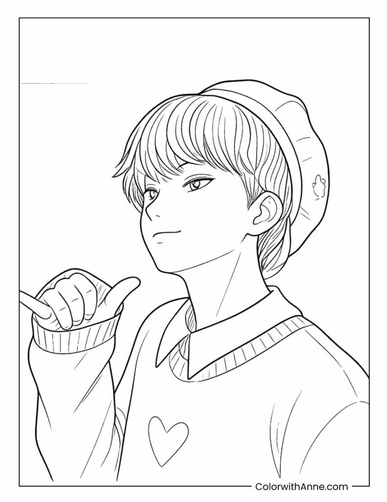 Baby Saja Charming Hand Sign Coloring Page