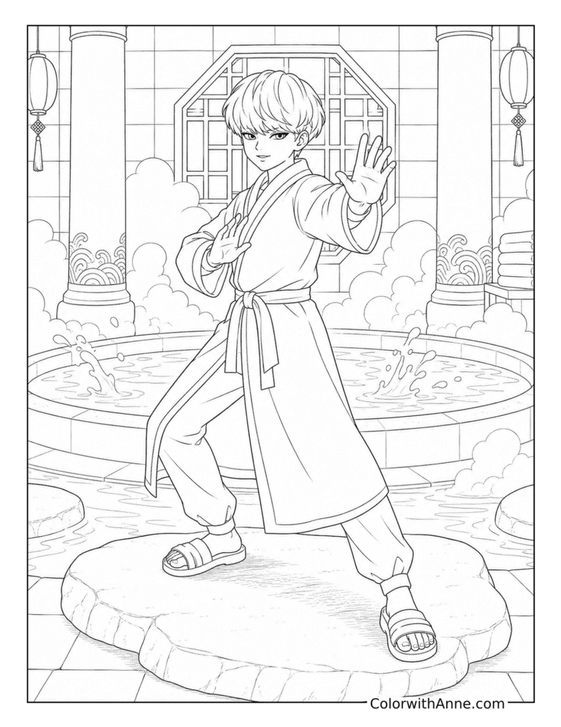 Baby Saja's Bathhouse Showdown Coloring Page