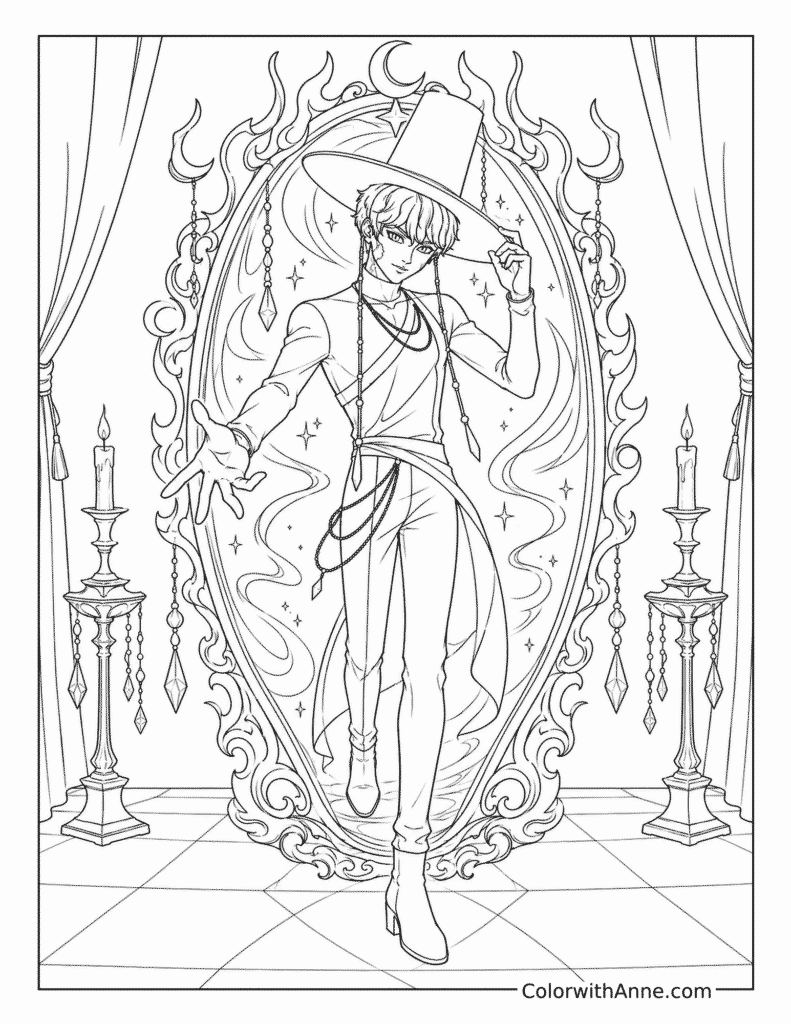 Baby Saja's Enchanted Mirror Portal Demon Form Coloring Page