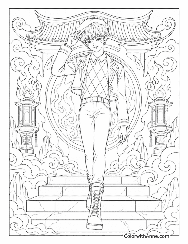 Baby Saja's Underworld Palace Debut Coloring Page