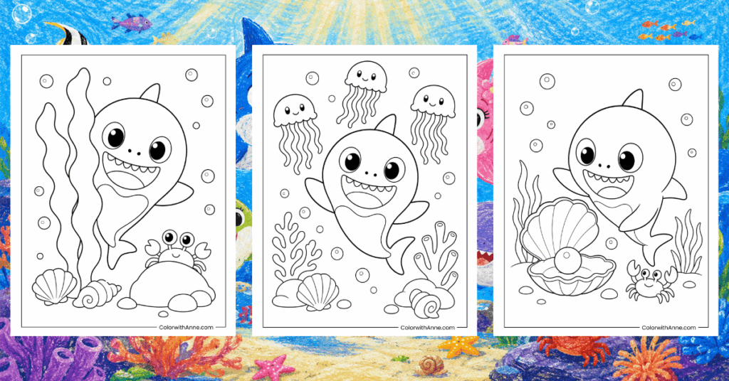 Baby Shark Coloring Pages Banner