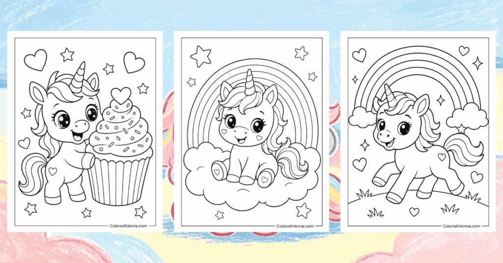 Baby Unicorn Coloring Pages Banner
