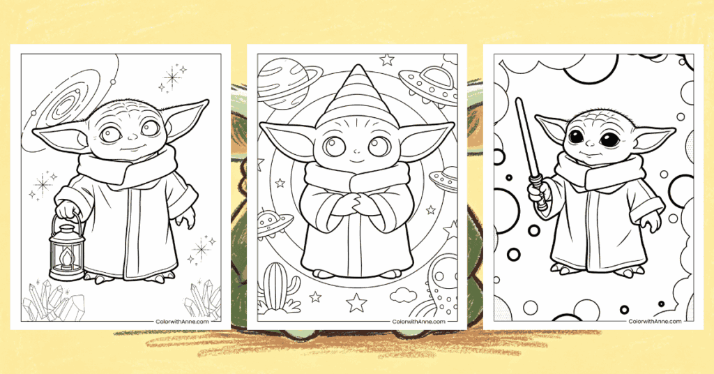 Baby Yoda Coloring Pages Banner