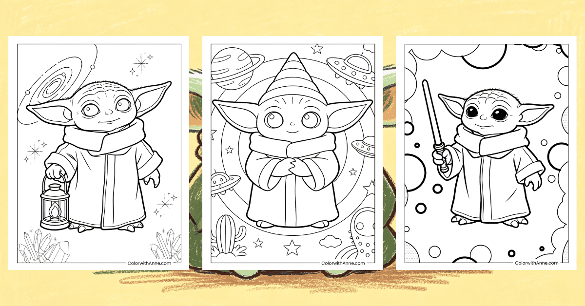Baby Yoda Coloring Pages Banner