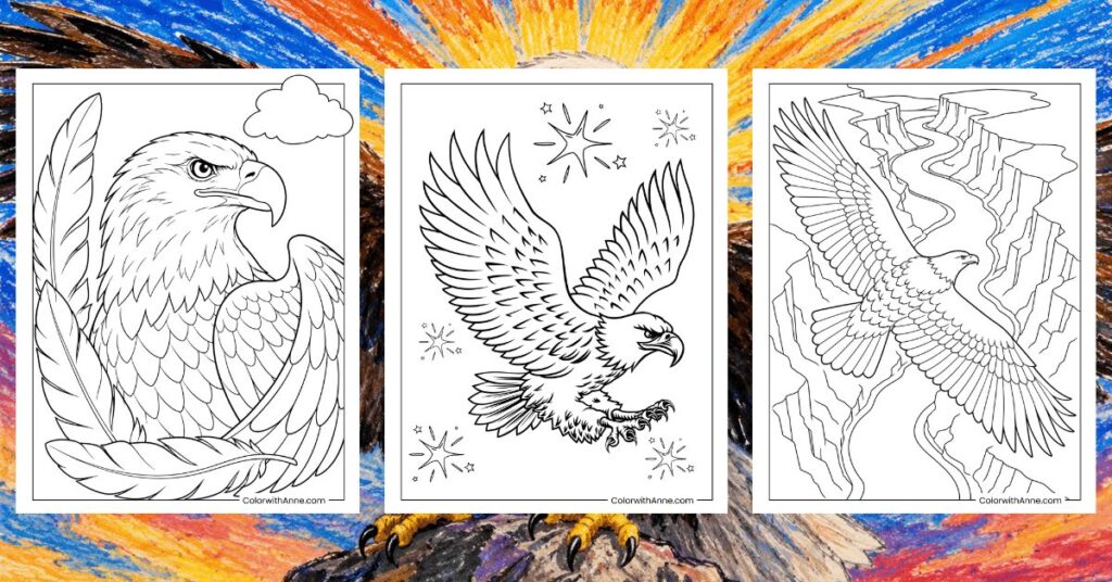 Bald Eagle Coloring Pages Banner