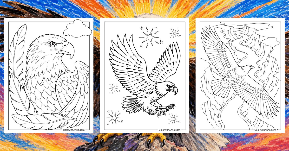 Bald Eagle Coloring Pages Banner