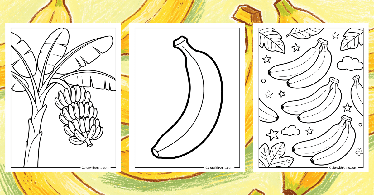 Banana Coloring Pages Banner