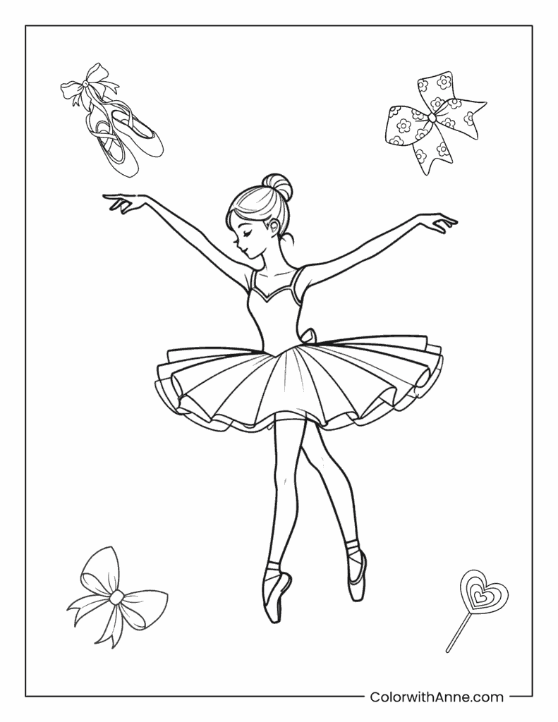 Barbie Ballerina Coloring Page