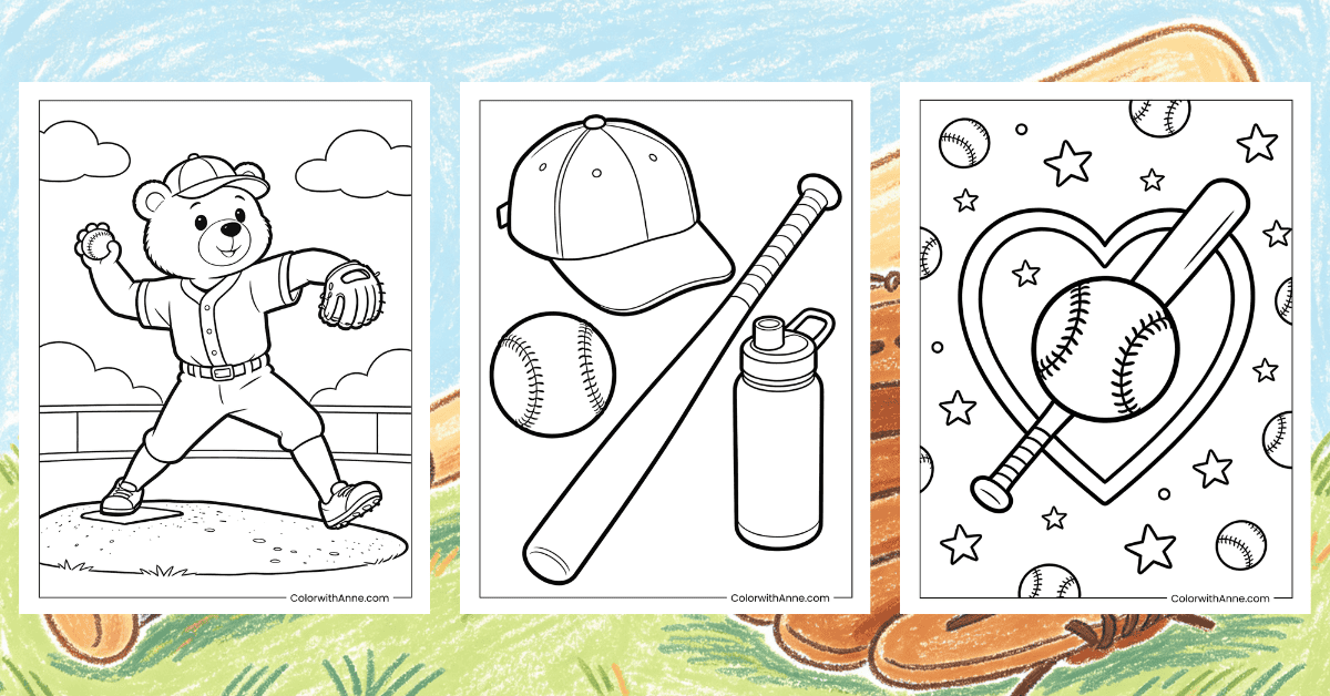 Baseball Coloring Pages Banner