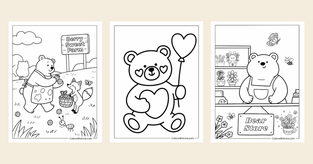 Bear Coloring Pages Banner