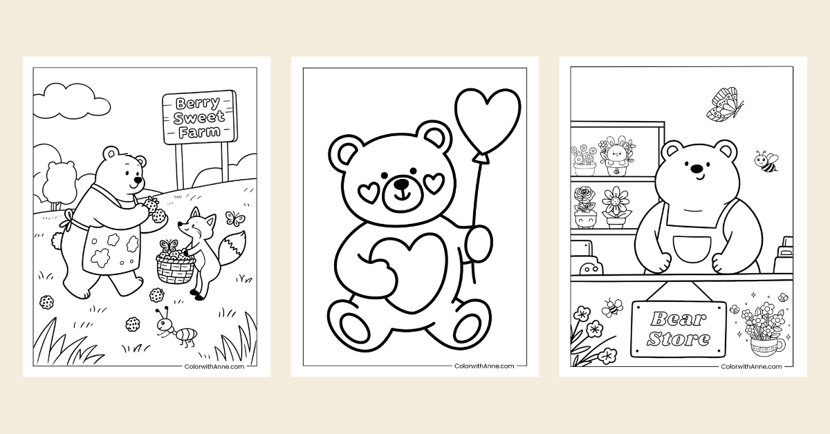 Bear Coloring Pages Banner