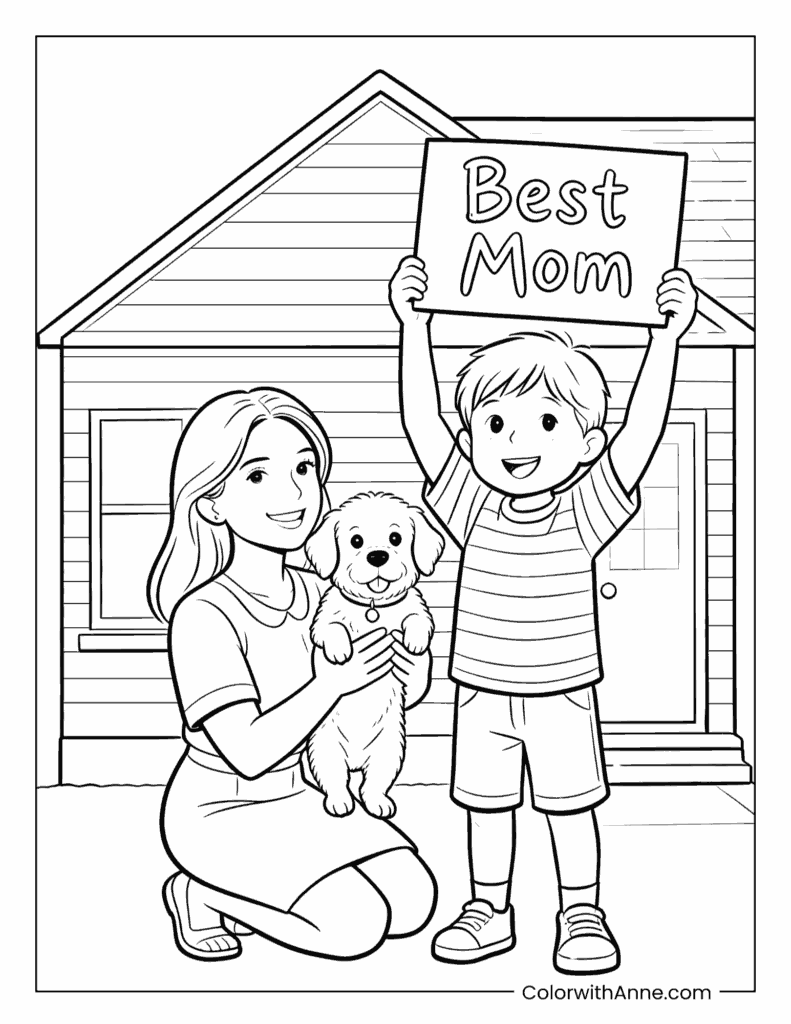 Best Mom Award Coloring Page
