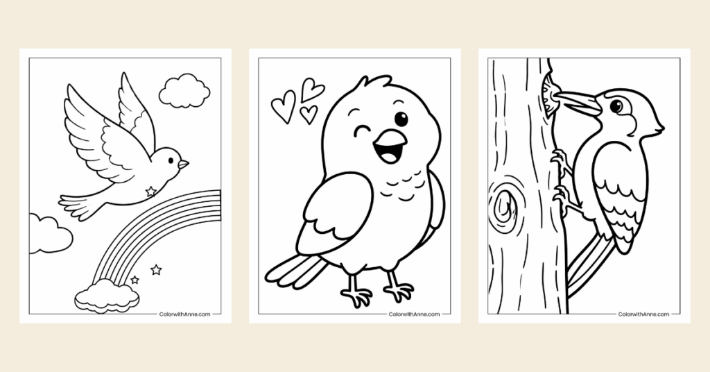 Bird Coloring Pages Banner
