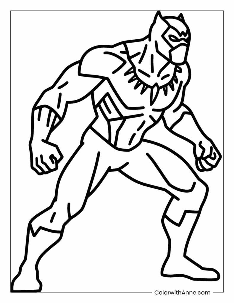Black Panther Full Body Coloring Page