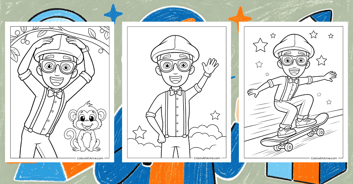 Blippi Coloring Pages Banner