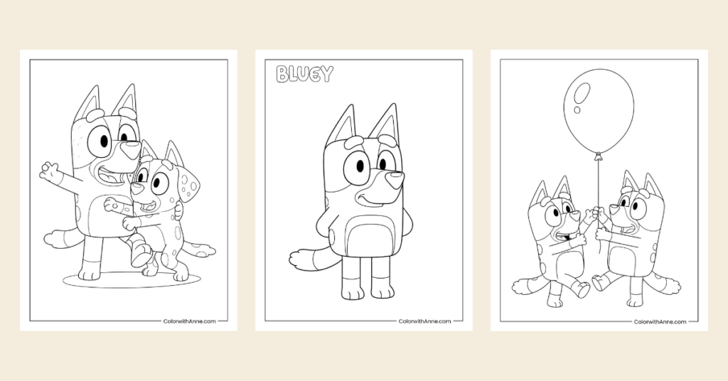 Bluey Coloring Pages Banner