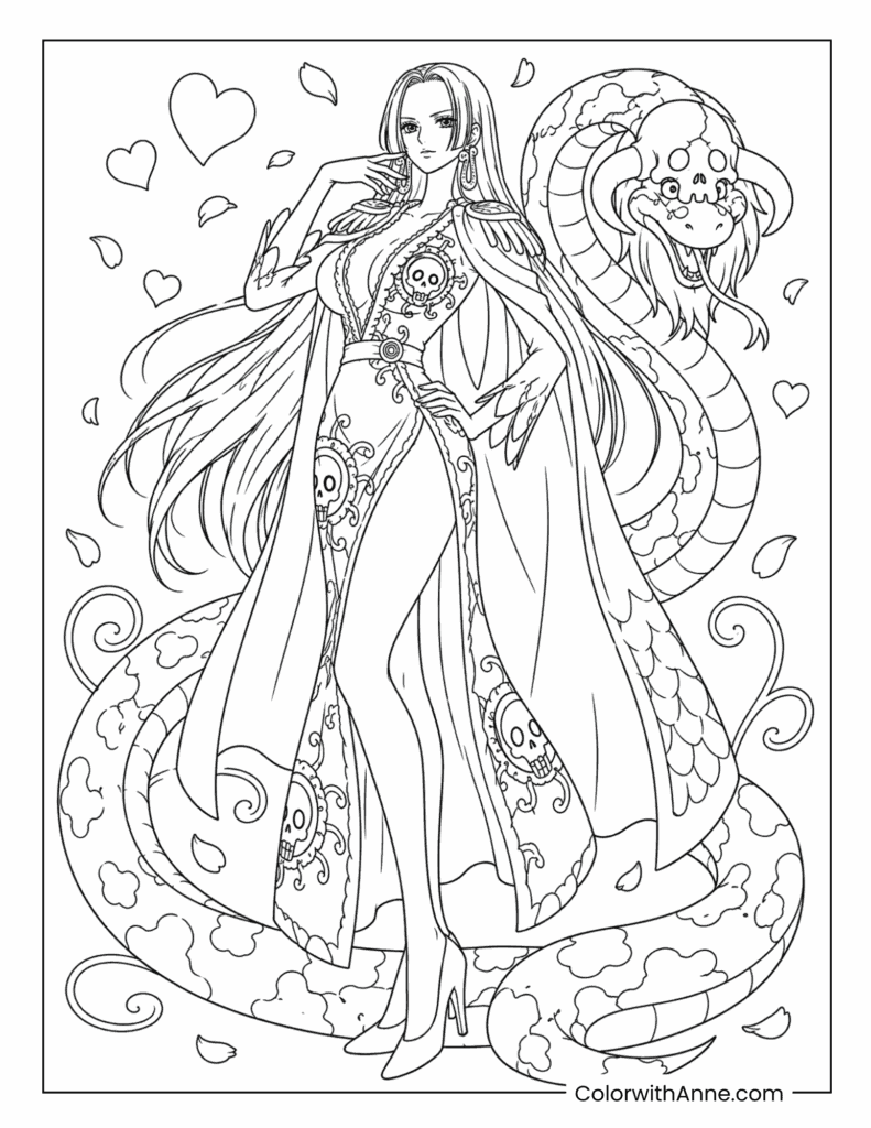 Boa Hancock Snake Princess Salome Coloring Page