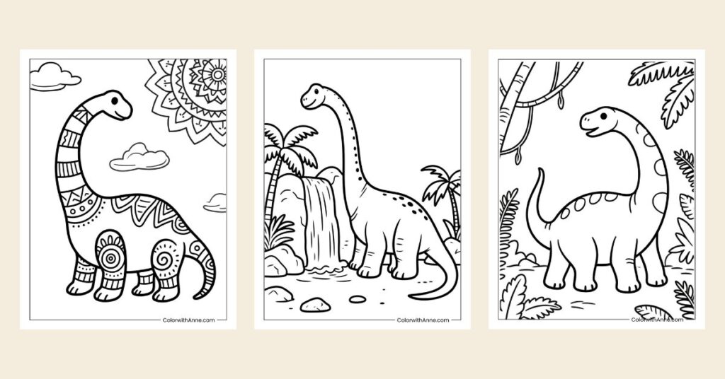 Brachiosaurus Coloring Pages - Banner