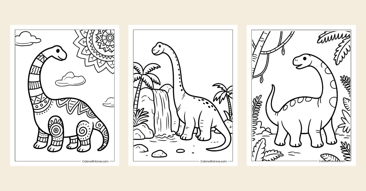 Brachiosaurus Coloring Pages - Banner
