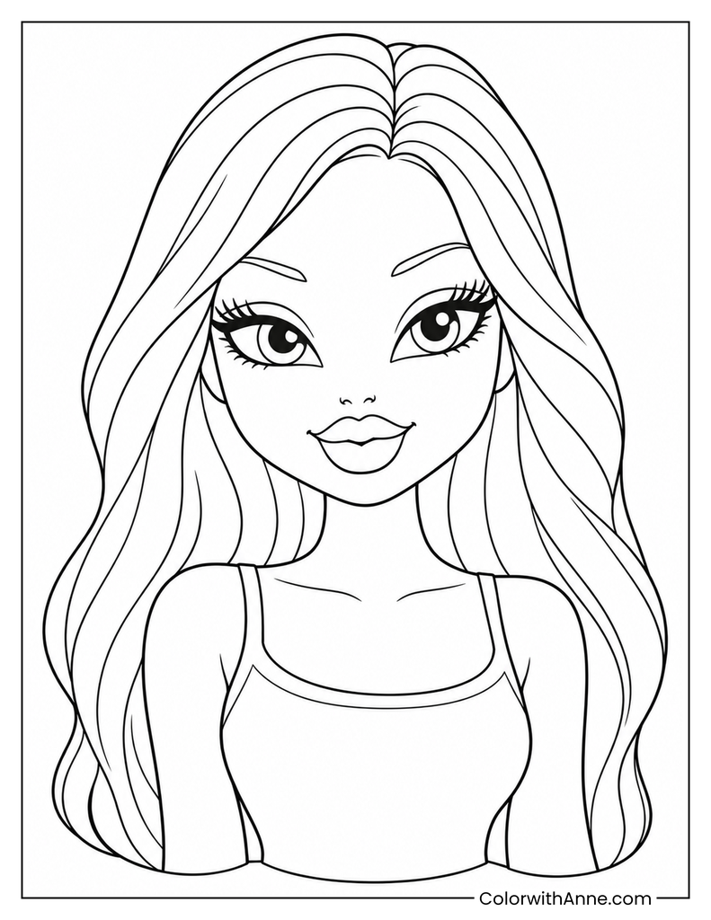 Bratz Girl Coloring Page for Preschoolers​