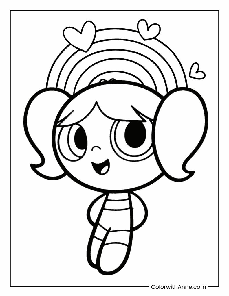 Bubbles and Rainbow Coloring Page