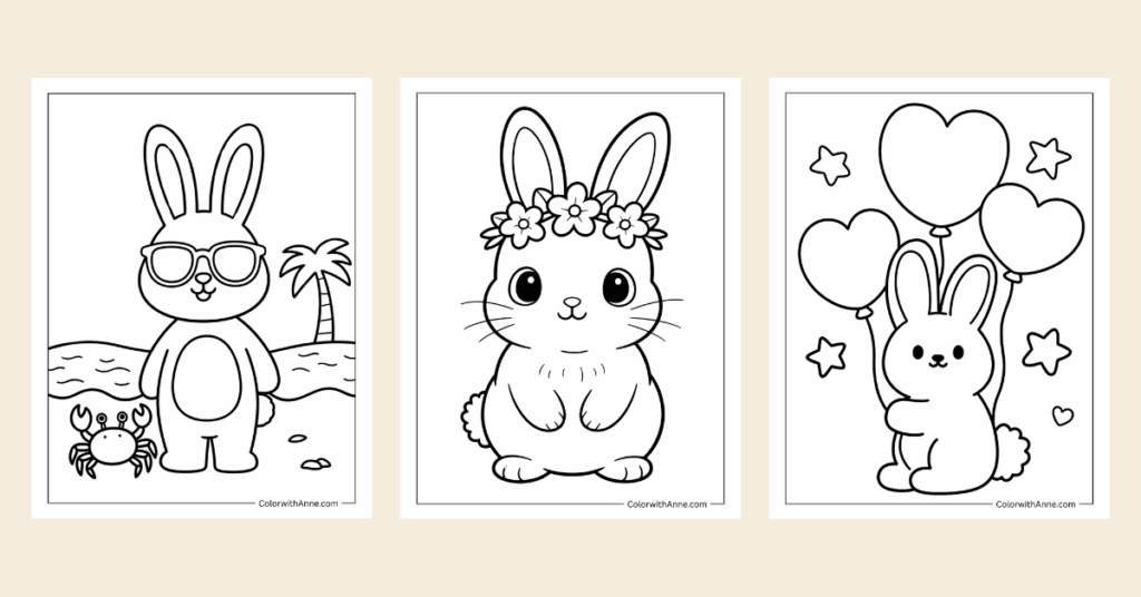Bunny Coloring Pages Banner