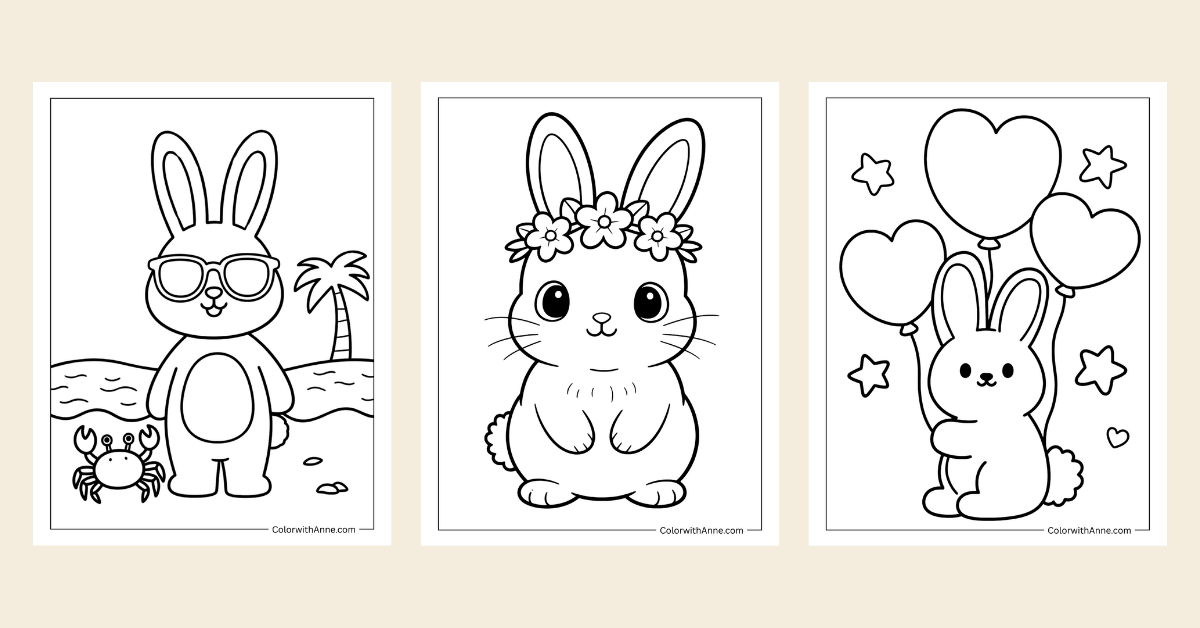 Bunny Coloring Pages Banner