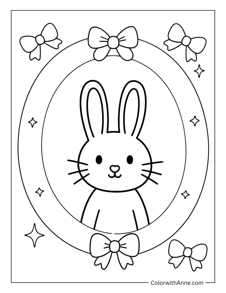 Bunny and Bows Coloring Page