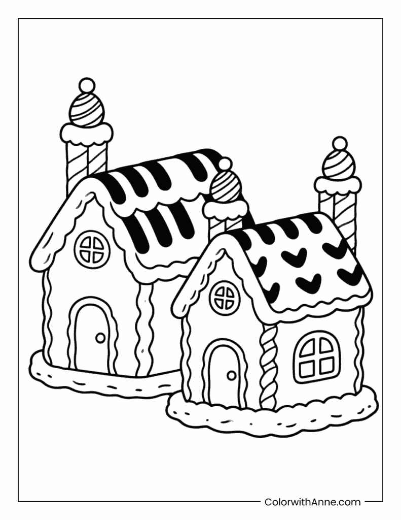 Candy Land Houses Coloring Page