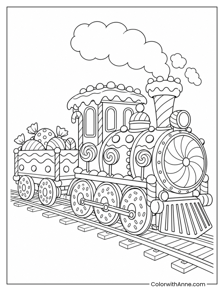 Train Photo Frame Coloring Train Coloring Pages (Free PDF Printables) - ColorwithAnne