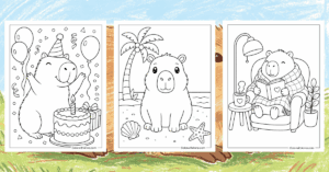 Capybara Coloring Pages Banner