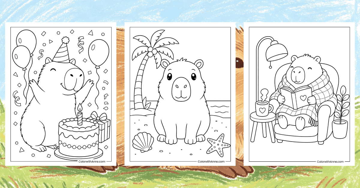 Capybara Coloring Pages Banner